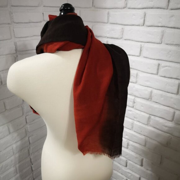 Tiara Accessory Rusty Red & Brown Made in India 100% Wool Wrap / Scarf - Picture 3 of 5